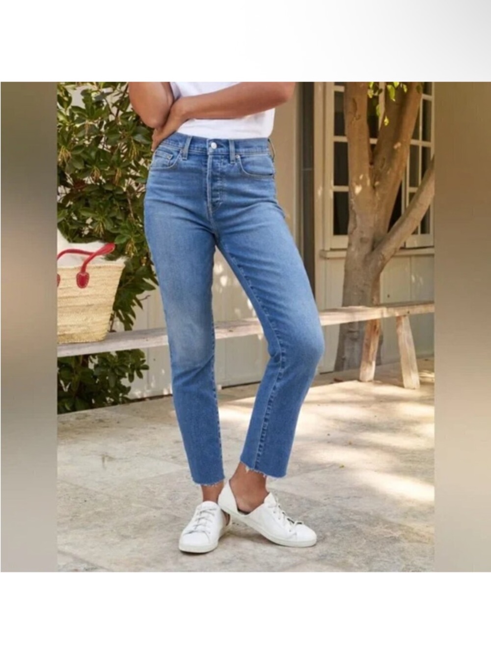 Frank & Eileen Cork Everyday Denim High Rise Raw Hem size 28 - retails $278